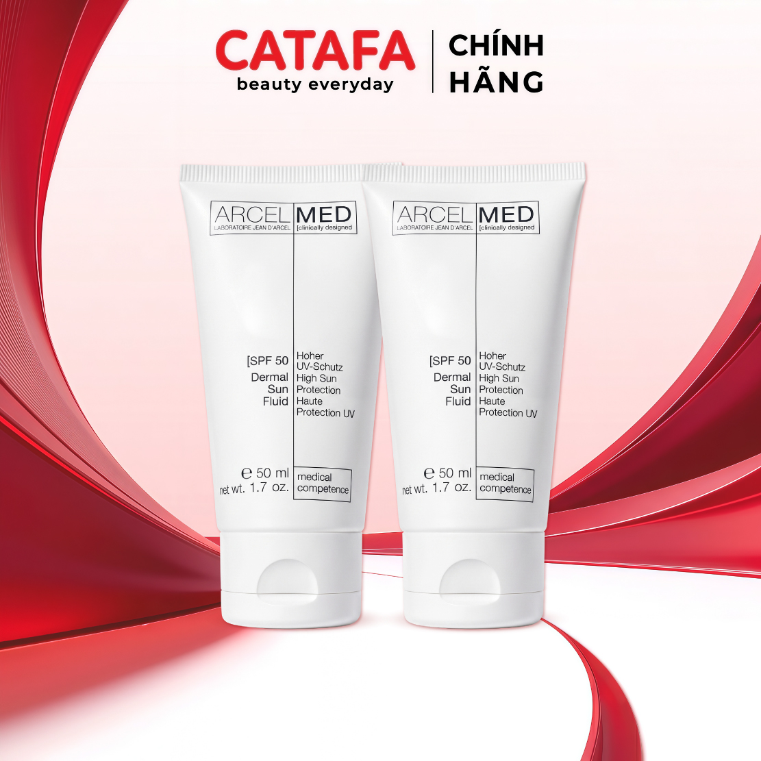 Combo 2 sản phẩm Dermar Sun Fluid SPF50 50ml - Kem chống nắng Dermar Sun Fluid SPF50 (J233)