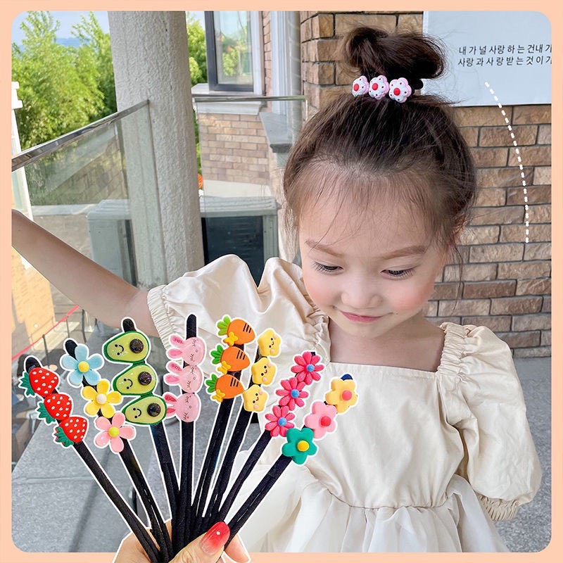 KẸp QUẮN TÓC CHO BÉ CÓ STICKER CHIBI (Sale 50%)
