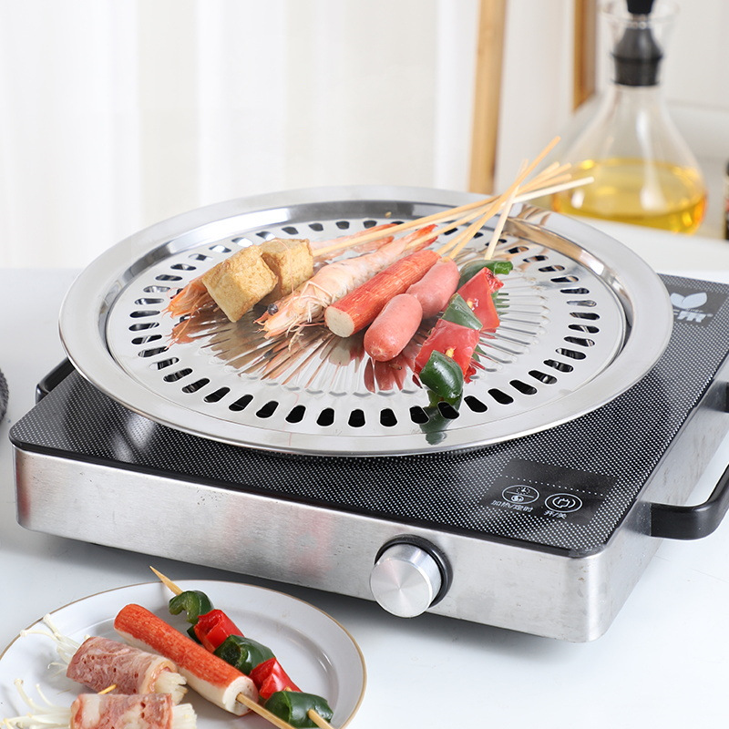 Đĩa Nướng Ngoài Trời Bằng Thép Không Gỉ Kiểu Hàn Quốc (4)