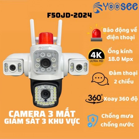 CAMERA YOOSEE 4 MẮT 3 KHUNG HÌNH MẪU MỚI W950 16MP (60) '