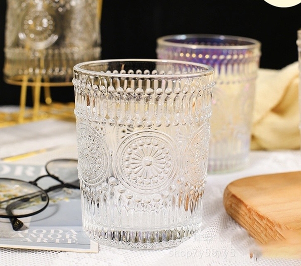Cốc Thuỷ Tinh Lùn 300ml Hoa Văn Sang Trọng (2)