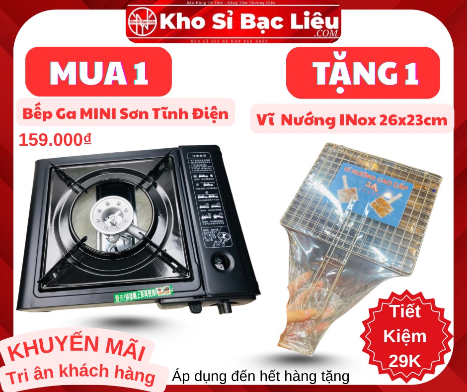 KM BẾP GAS MINI SƠN TĨNH ĐIỆN FULL BOX (16) '