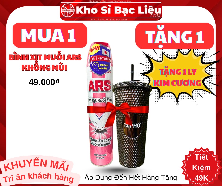 (VC M2T1)BÌNH XỊT RUỒI MUỖI ARS HỒNG CHÍNH HÃNG KHÔNG MÙI 600ML
