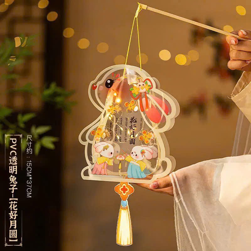 LỒNG ĐÈN TRUNG THU THỎ TRONG SUỐT RÁP ĐƠN GIẢN (5)