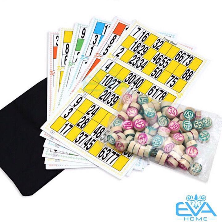 Bộ trò chơi kêu Lô Tô 90 số bằng giấy và gỗ