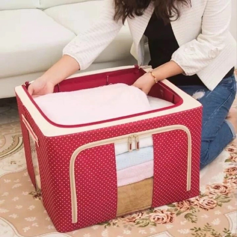 Tủ Vải Đựng Chăn Mền 66L Khung Sắt (6)