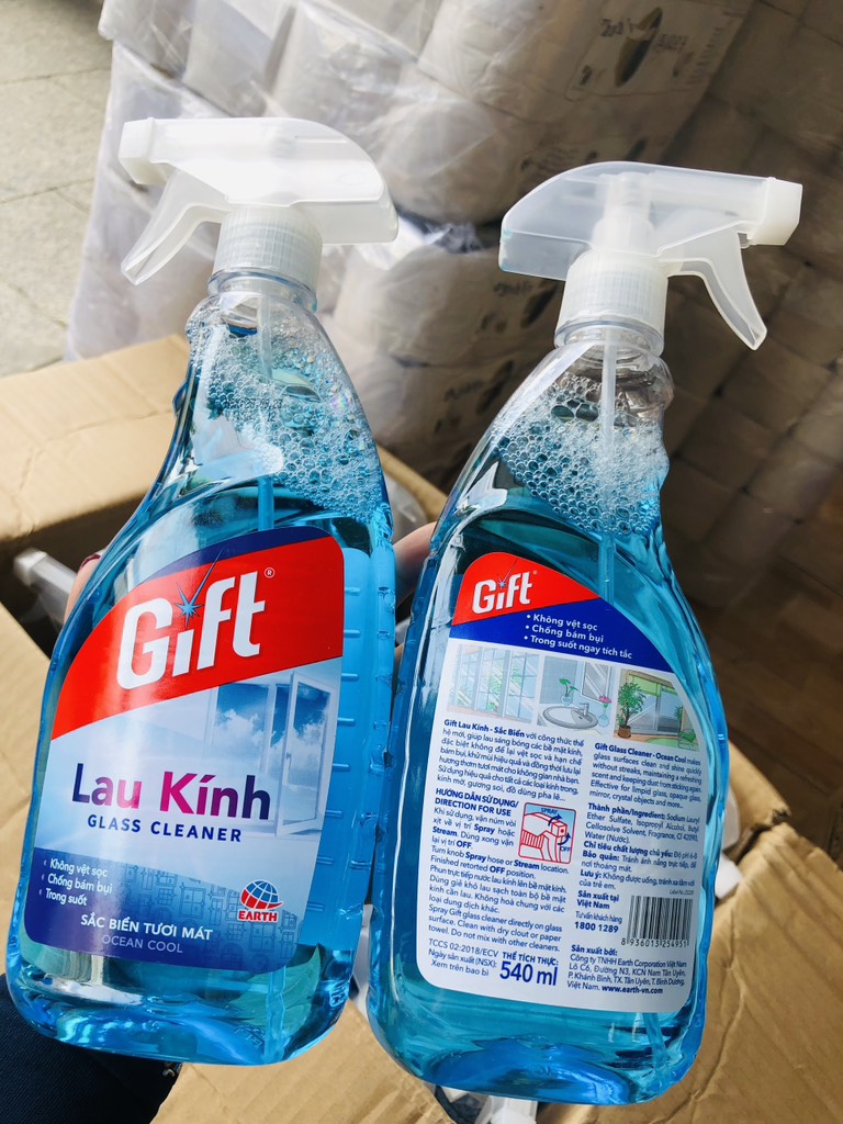 Nước Lau Kính Gift Hương Trà Xanh 540ml Chính Hãng (1) '