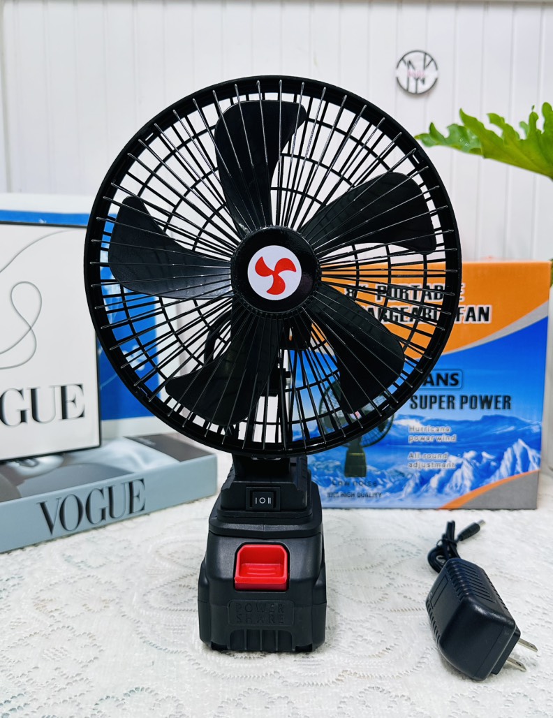 QUẠT TÍCH ĐIỆN LỒNG SẮT CÁNH NHỰA CHÂN PIN PHỔ THÔNG (20)