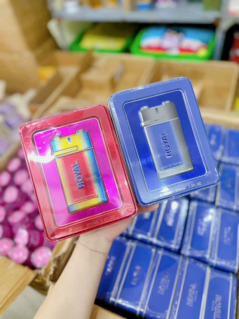 NƯỚC HOA ROYAL XANH - HỒNG HỘP THIẾT (10) '