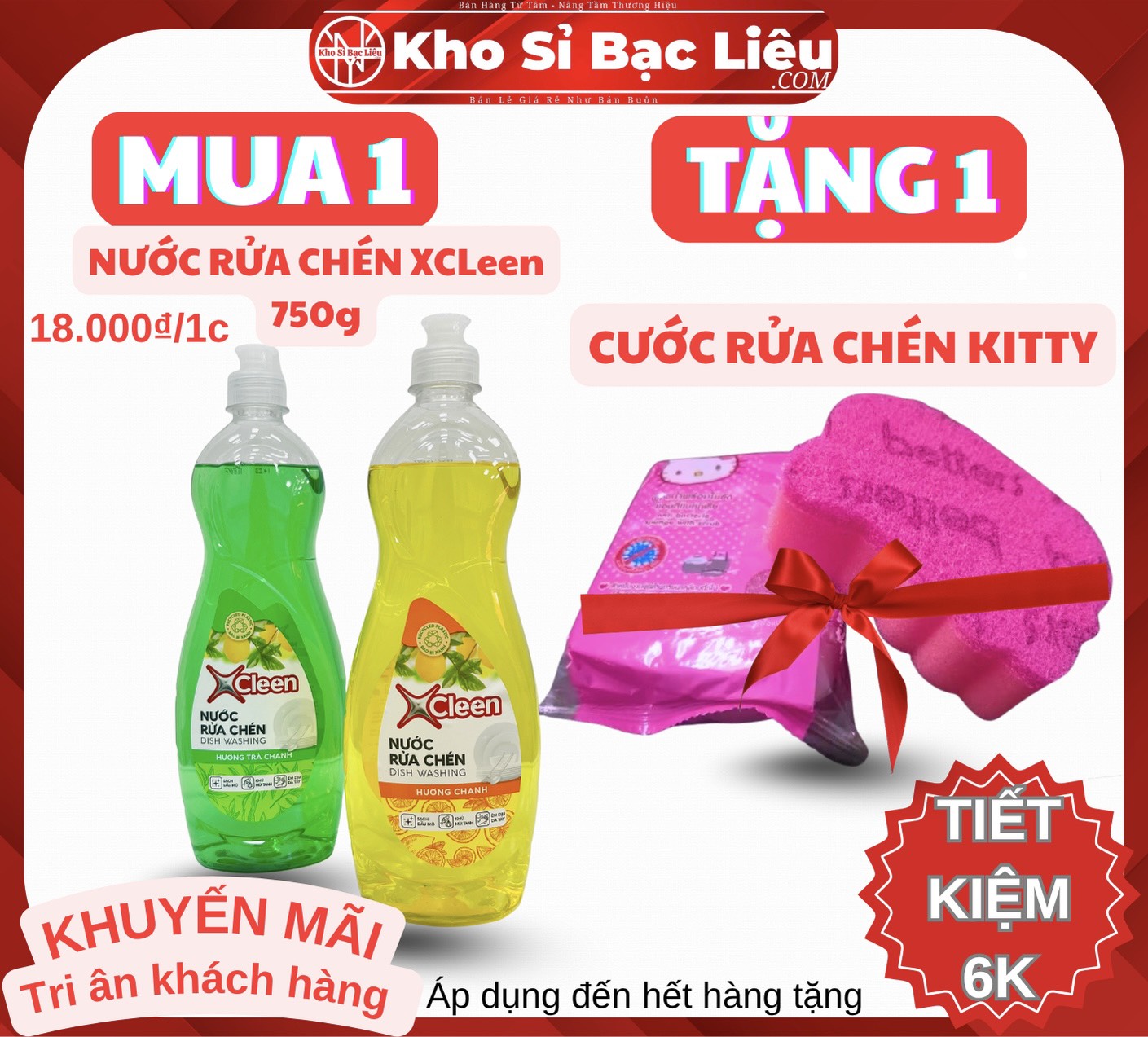 KM NƯỚC RỬA CHÉN 750g CHÍNH HÃNG X-CLEEN