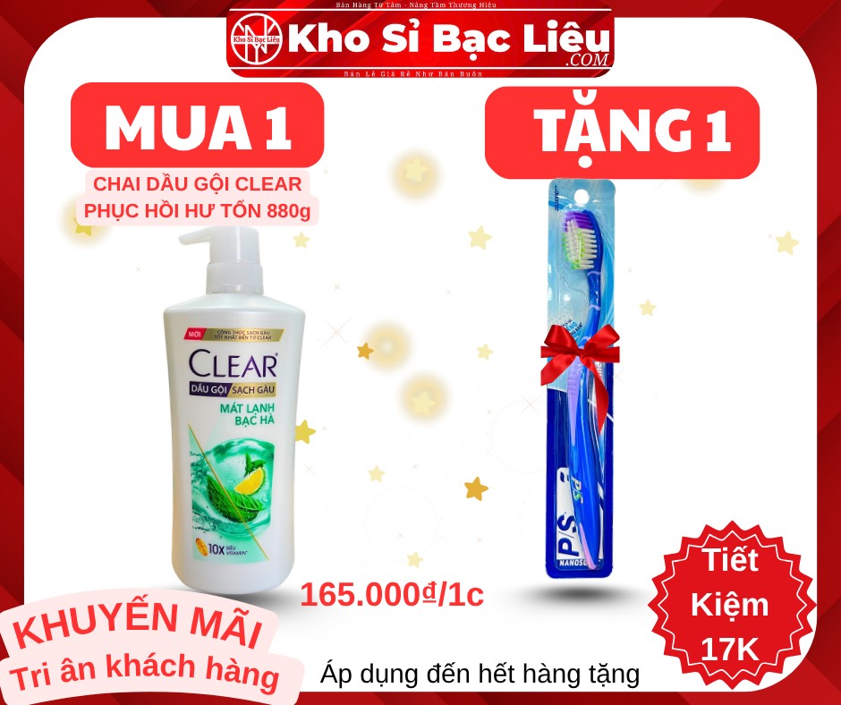"KM CHAI DẦU GỘI CLEAR BẠC HÀ 630g CHÍNH HÃNG ( Ko áp dụng cho giảm 10%) (4) ‘