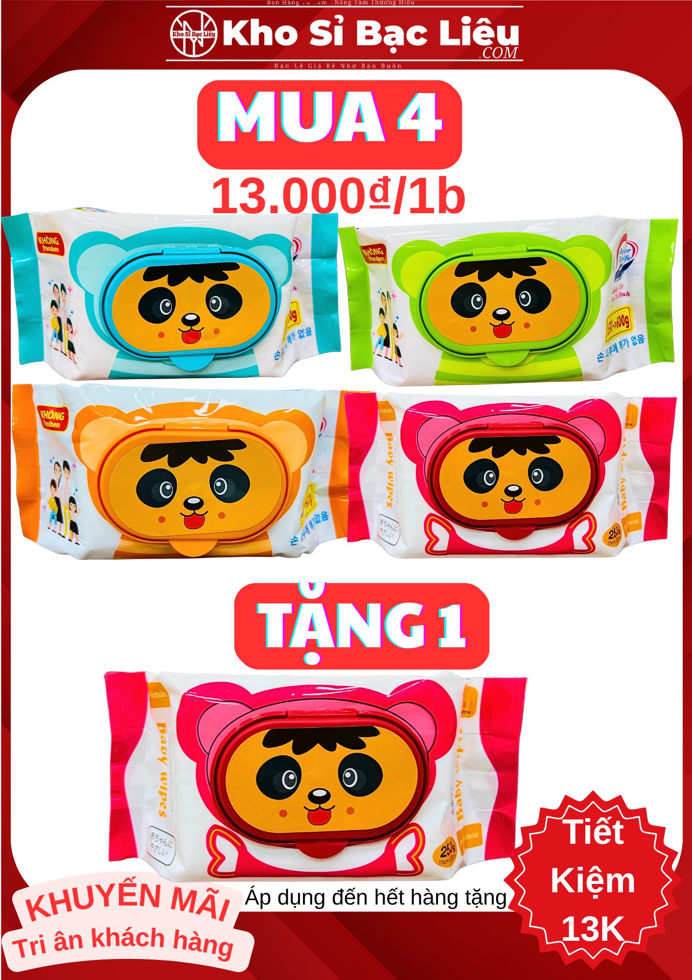 KM🎁Khăn Giấy Ướt Bịch Lớn 600 -650grm ( Trọng Lượng Giấy 250g) Baby không mùi ( MUA 4 TẶNG 1) ( TẶNG THÌ KO CK( 2)