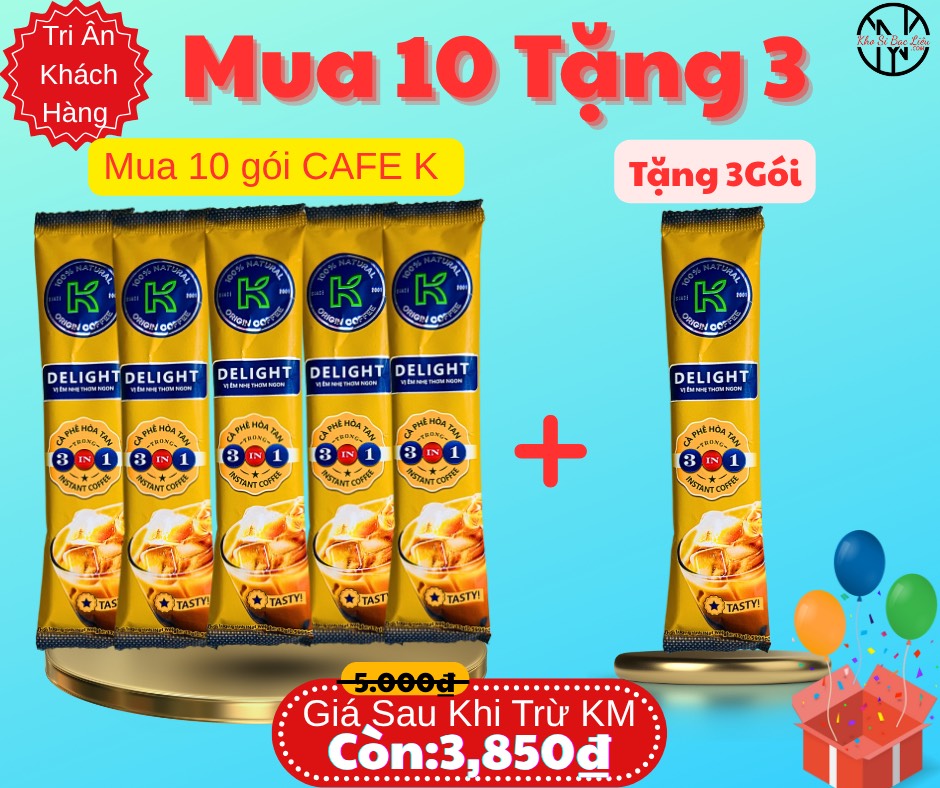 KM GÓI CAFE K LOẠI CÀ PHÊ SỮA CHÍNH HÃNG 17g  (MUA 5 TẶNG 1 MUA 10 TẶNG 3)