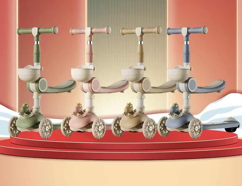 XE TRƯỢT SCOTER CÓ ĐÈN VÀ GIỎ KUTE MẪU XỊN (14)