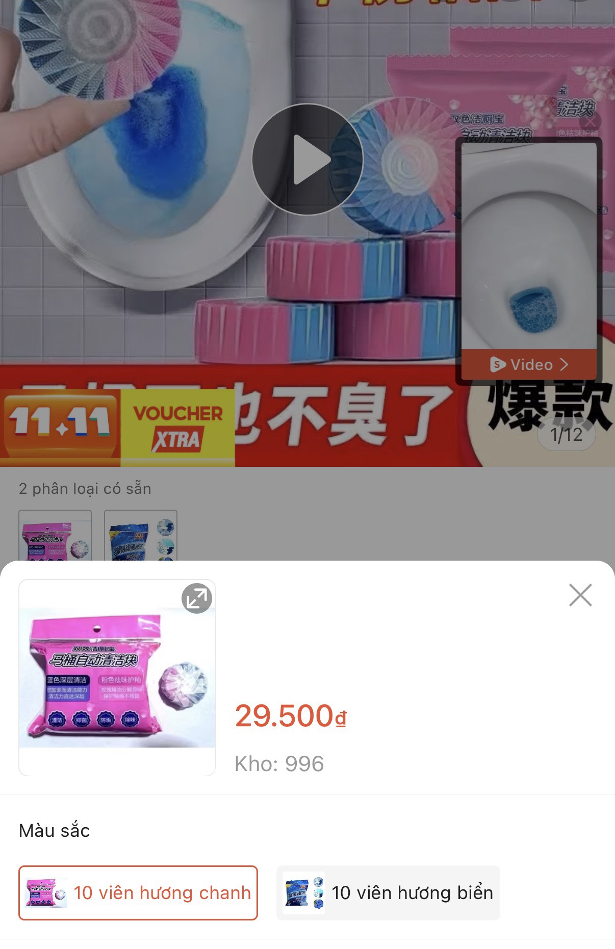 COMBO 10 VIÊN THẢ BỒN CẦU HỒNG NỘI ĐỊA