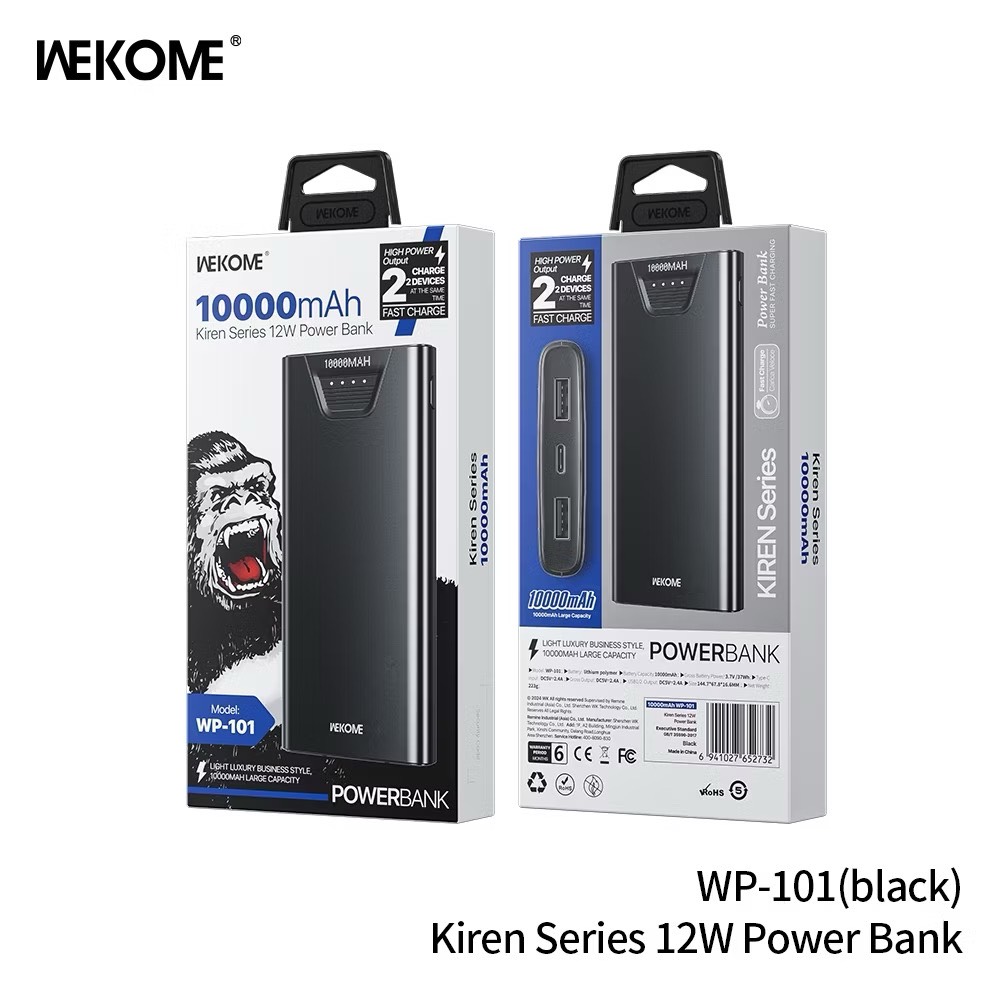 PIN SẠC DỰ PHÒNG 12W CHÍNH HÃNG WEKOME 10.000mah MÃ 101 (10) '