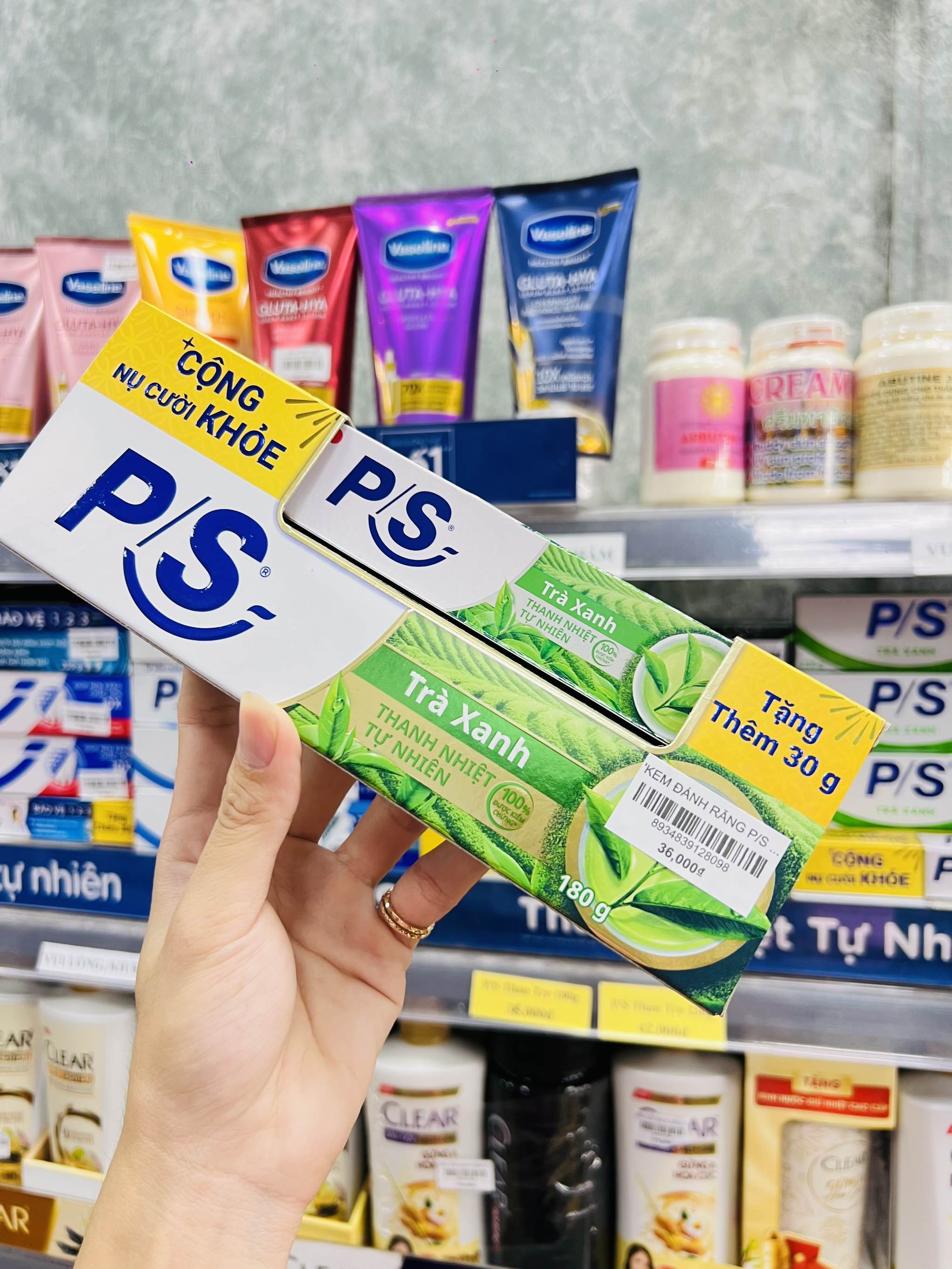 'KEM ĐÁNH RĂNG P/S TRÀ XANH 180g CHÍNH HÃNG ( KO ÁP DỤNG CT GIẢM 10% CỦA TTĐ) (2)'