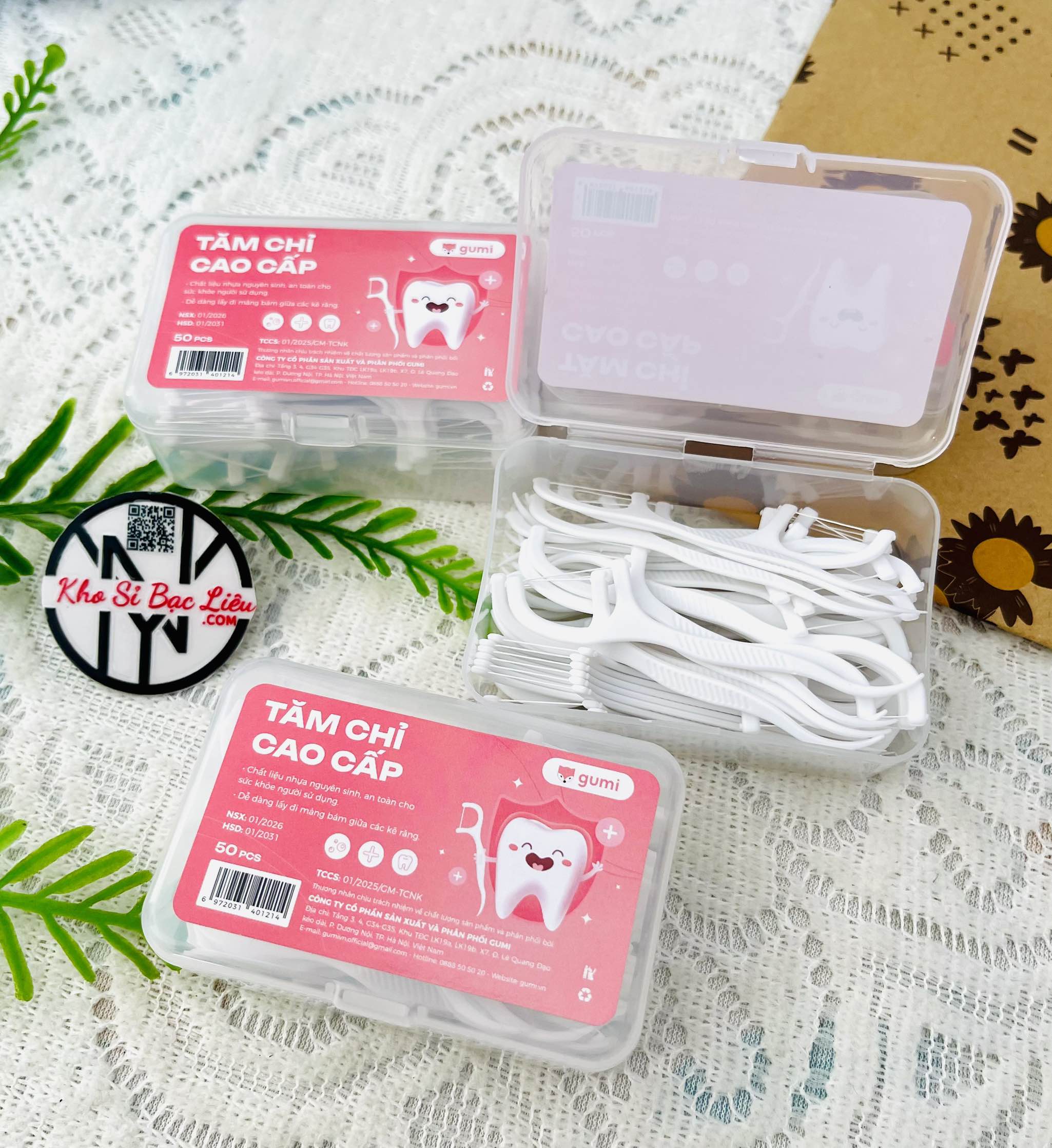 KM Hộp 50 Tăm Chỉ Nha Khoa GUMI ( MUA 3 TẶNG 1)