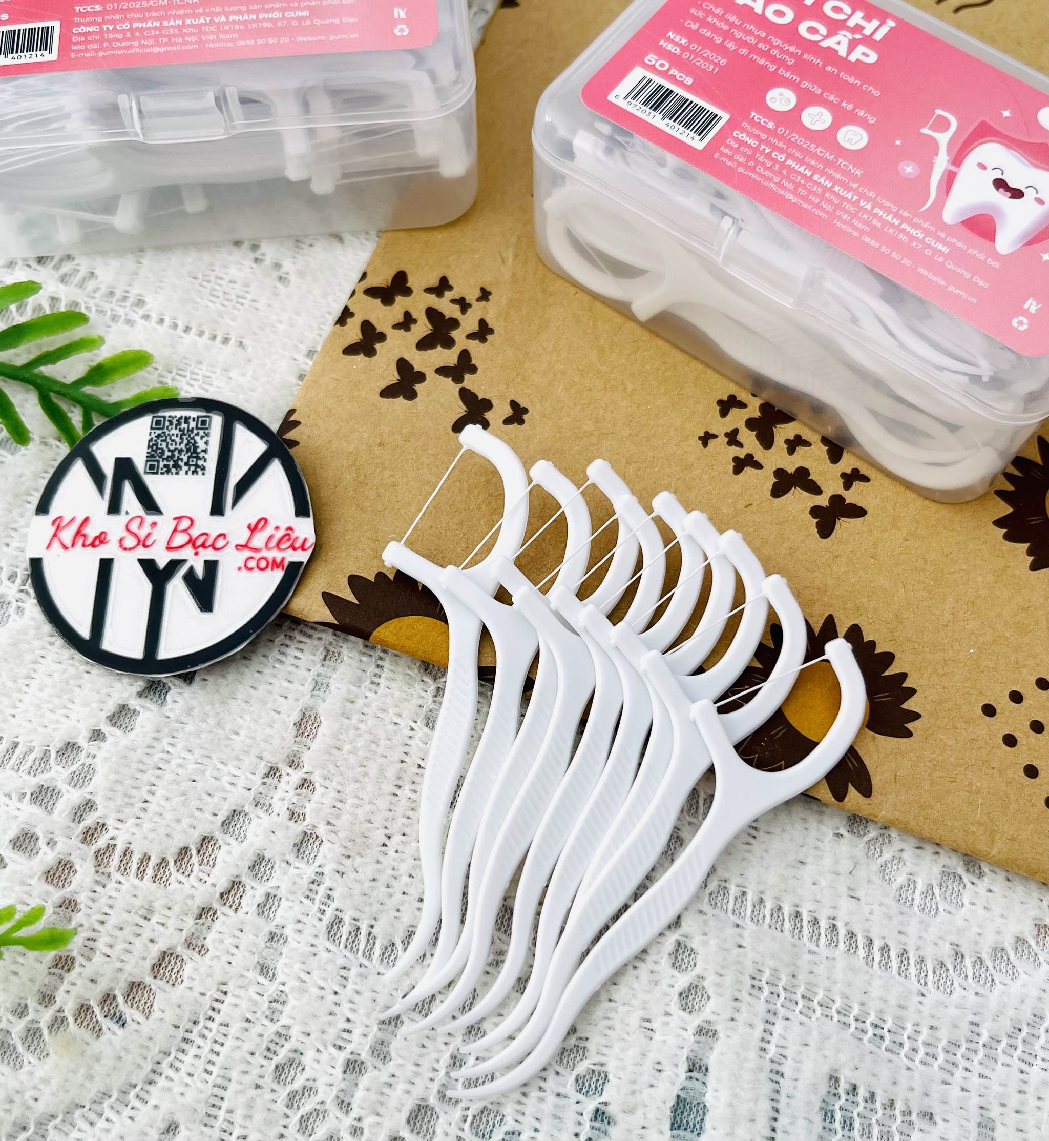 KM Hộp 50 Tăm Chỉ Nha Khoa GUMI ( MUA 3 TẶNG 1)