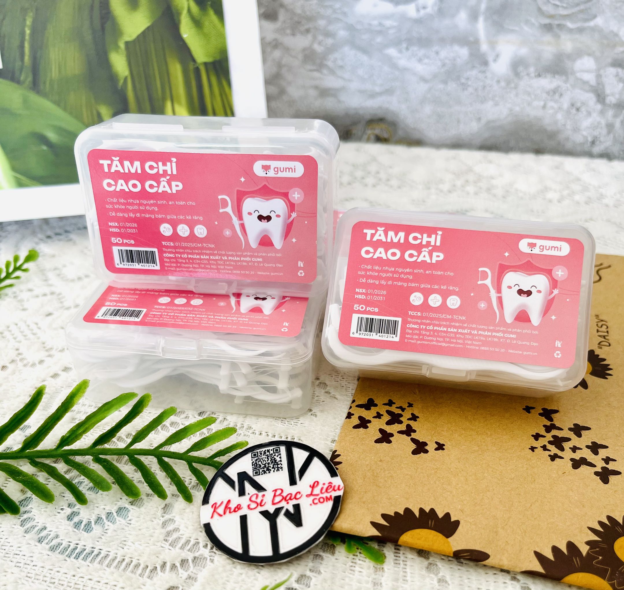 KM Hộp 50 Tăm Chỉ Nha Khoa GUMI ( MUA 3 TẶNG 1)