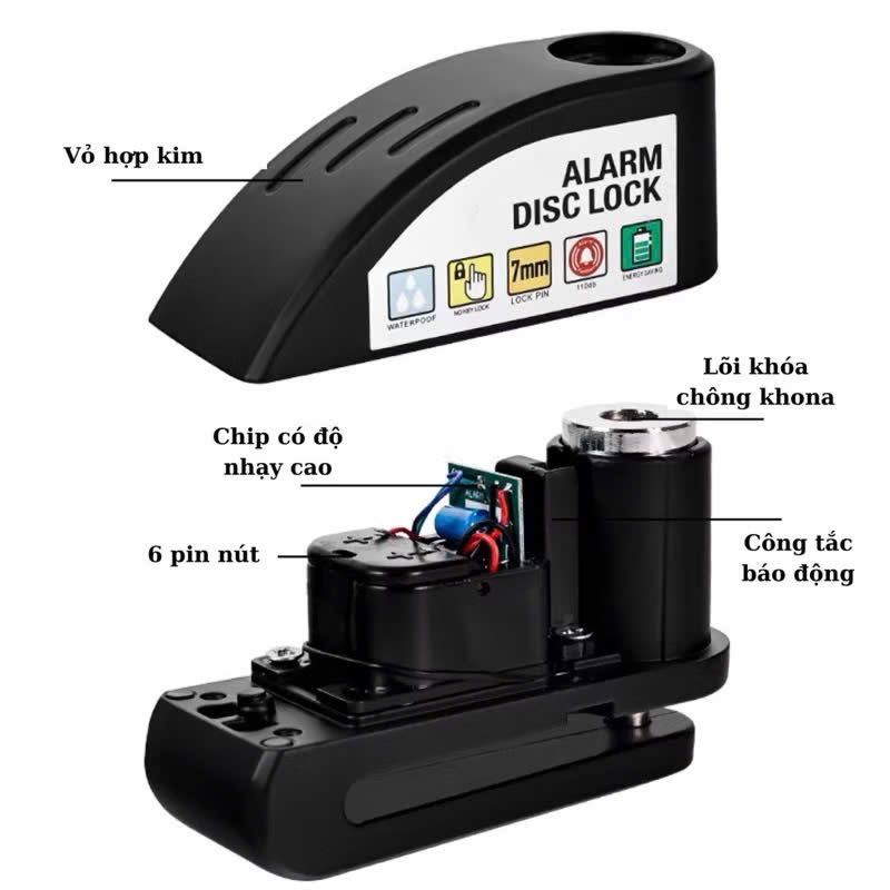 Khoá Đĩa Xe Máy Có Báo Động Mẫu Xịn Alarm (14)