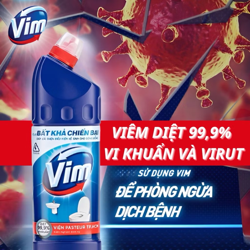 CHAI TẨY RỬA BỒN CẦU NHÀ TẮM VIM 880ml XANH BIỂN (Ko áp dụng giảm 10%)
