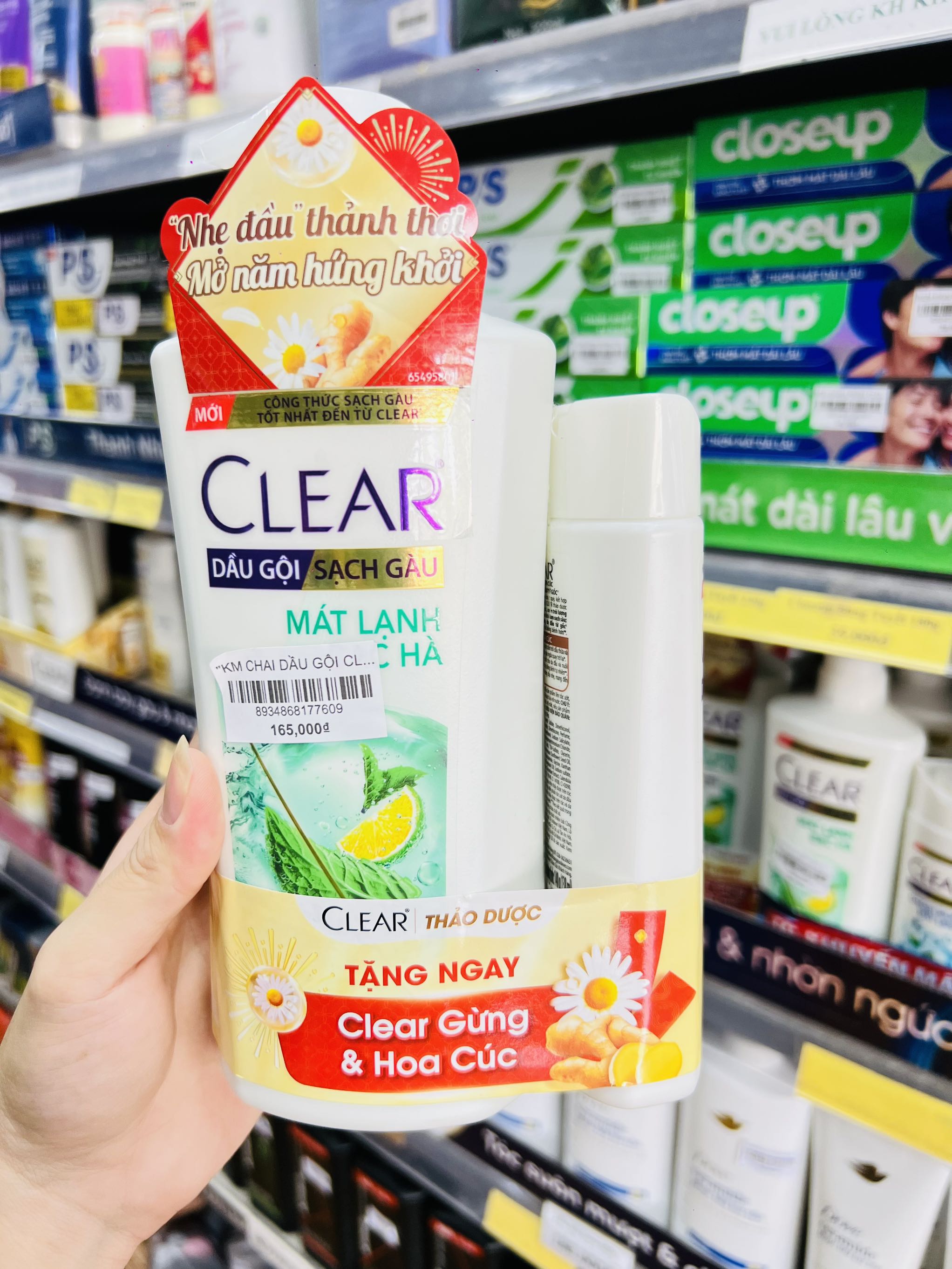 "KM CHAI DẦU GỘI CLEAR BẠC HÀ 630g CHÍNH HÃNG ( Ko áp dụng cho giảm 10%) (4) ‘