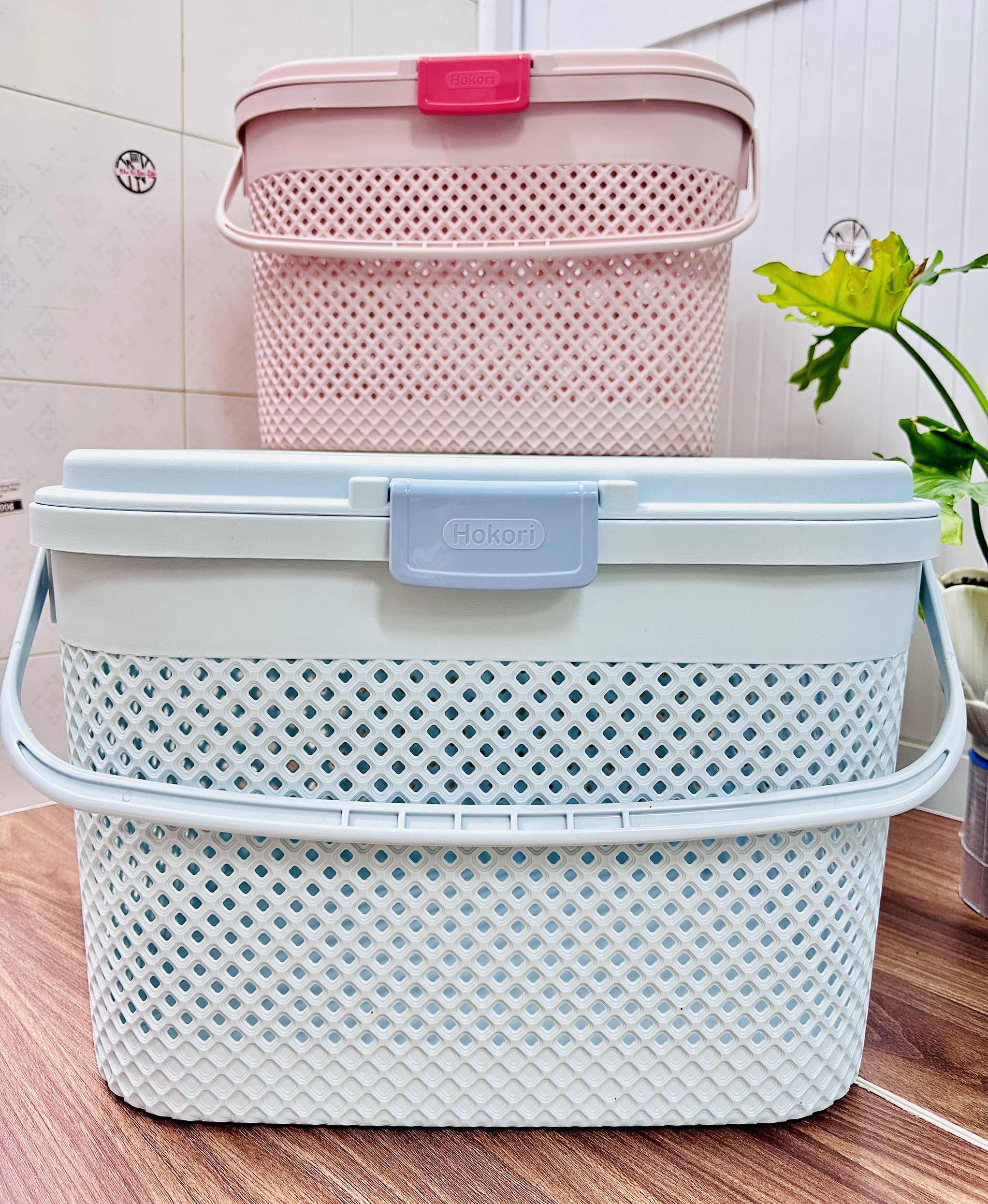 SỌT GIỎ RỔ CÓ 1 NẮP ĐẬY HOKORI 2610 (7) (32x43x30cm)