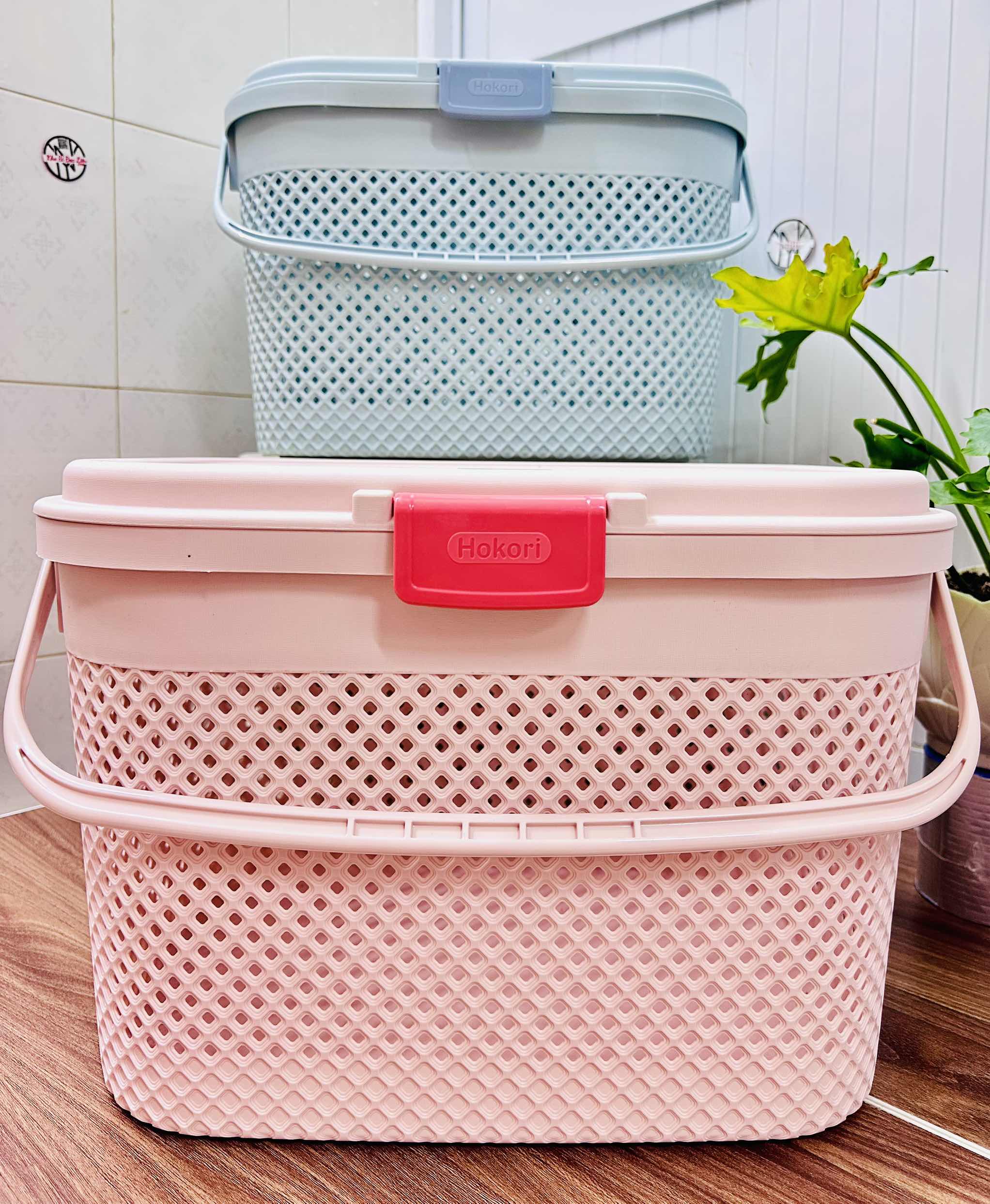 SỌT GIỎ RỔ CÓ 1 NẮP ĐẬY HOKORI 2610 (7) (32x43x30cm)