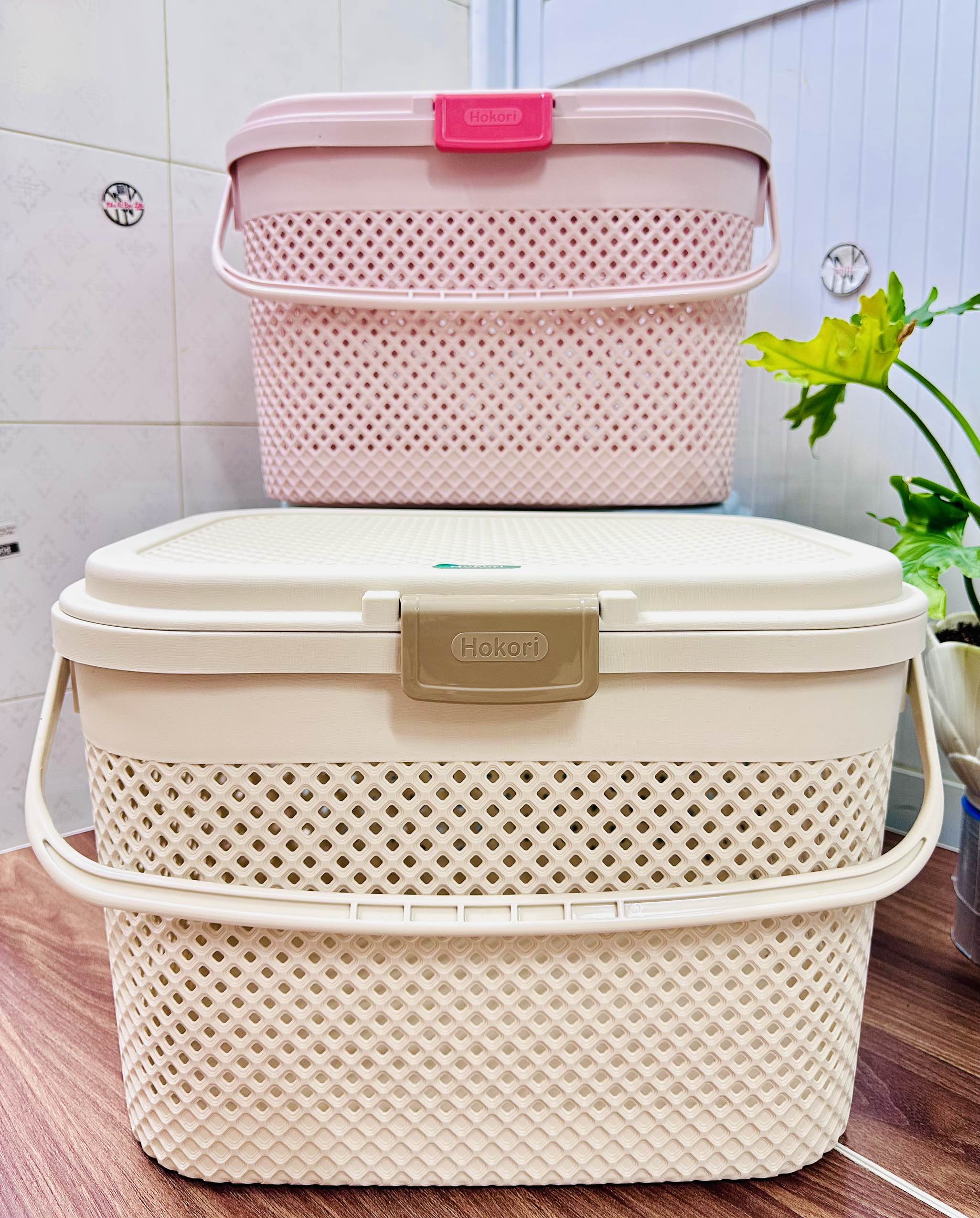 SỌT GIỎ RỔ CÓ 1 NẮP ĐẬY HOKORI 2610 (7) (32x43x30cm)
