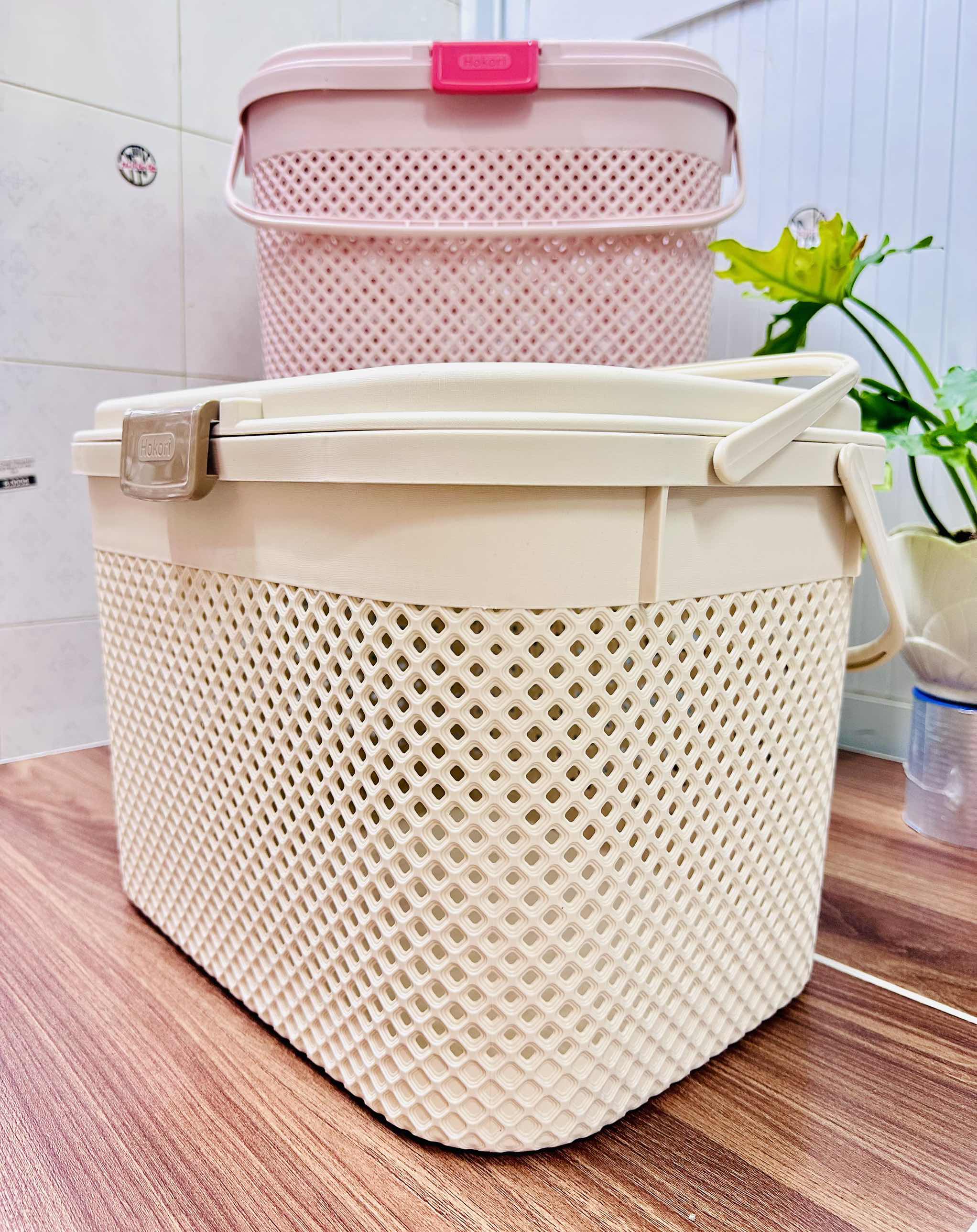 SỌT GIỎ RỔ CÓ 1 NẮP ĐẬY HOKORI 2610 (7) (32x43x30cm)