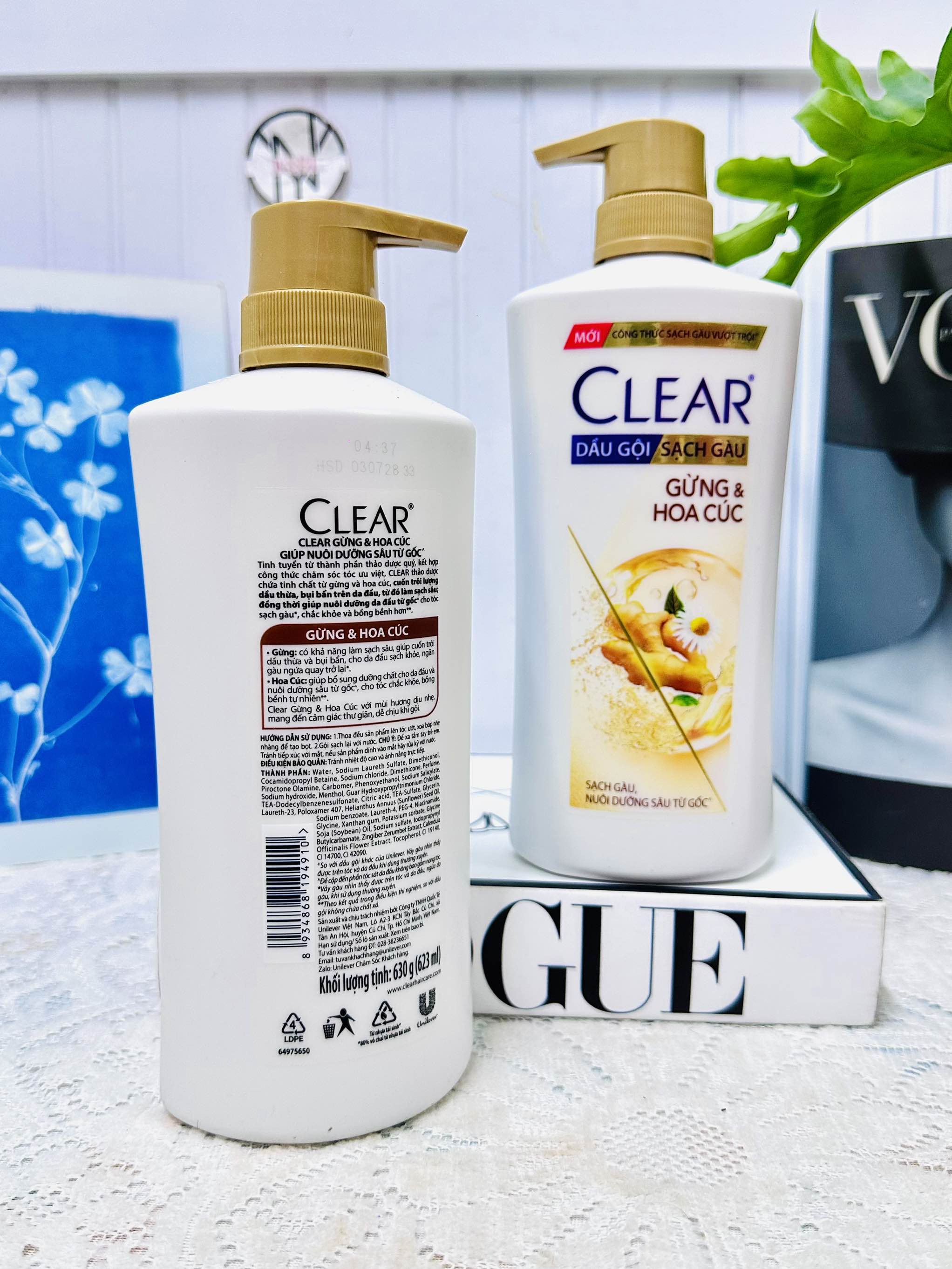 DẦU GỘI SẠCH GẦU CLEAR GỪNG & HOA CÚC 630g (Ko áp dụng giảm 10%)