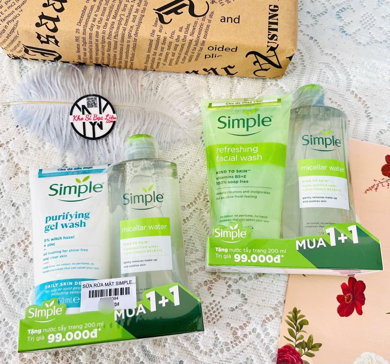 KM SỮA RỬA MẶT SIMPLE XANH LÁ 150ml CHO DA NHẠY CẢM + TẶNG 1 TẨY TRANG 200ml (Ko áp dụng giảm 10)