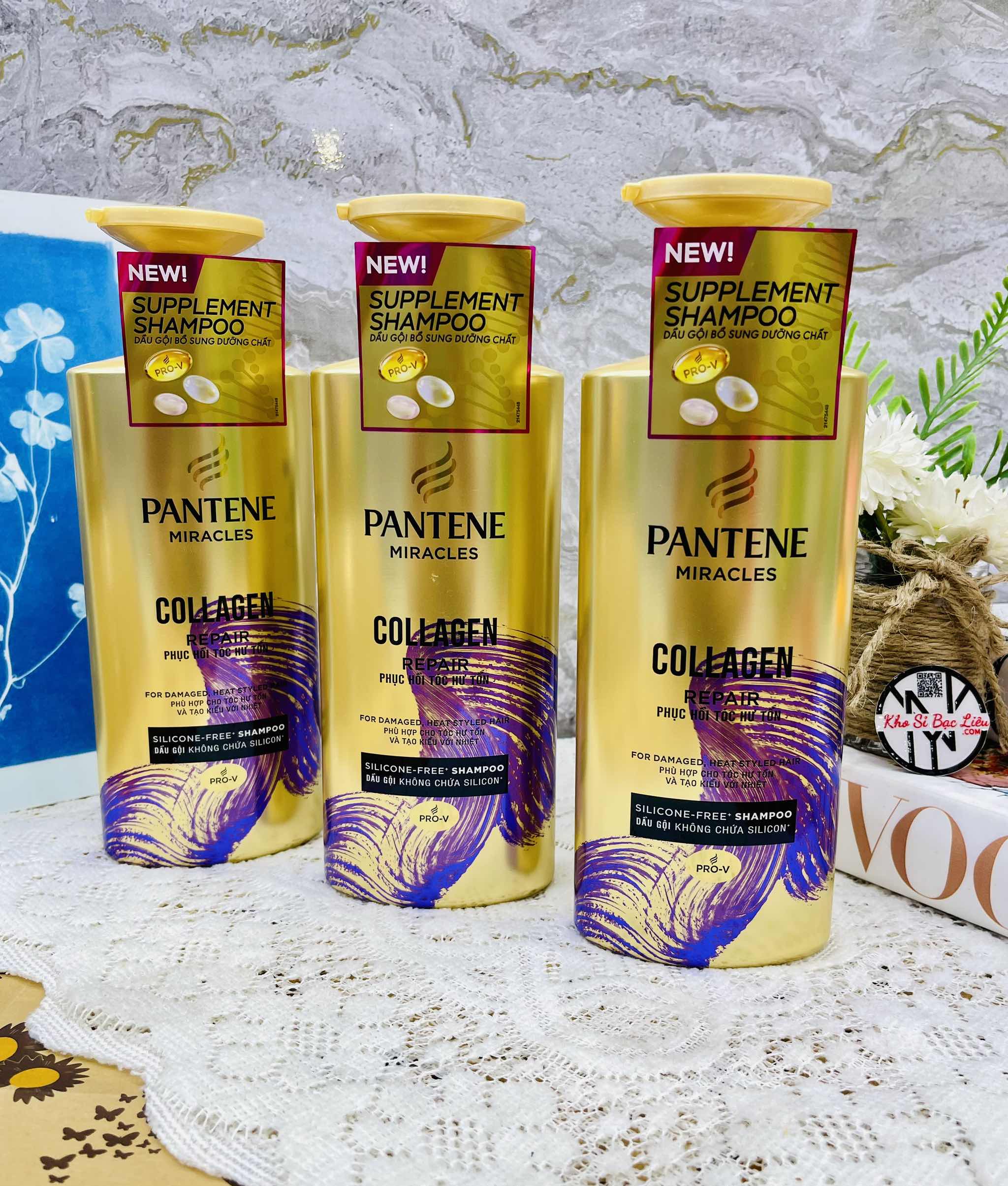 CHAI DẦU GỘI PANTENE COLLAGEN 500ml PHỤC HỒI HƯ TỔN (TÍM)