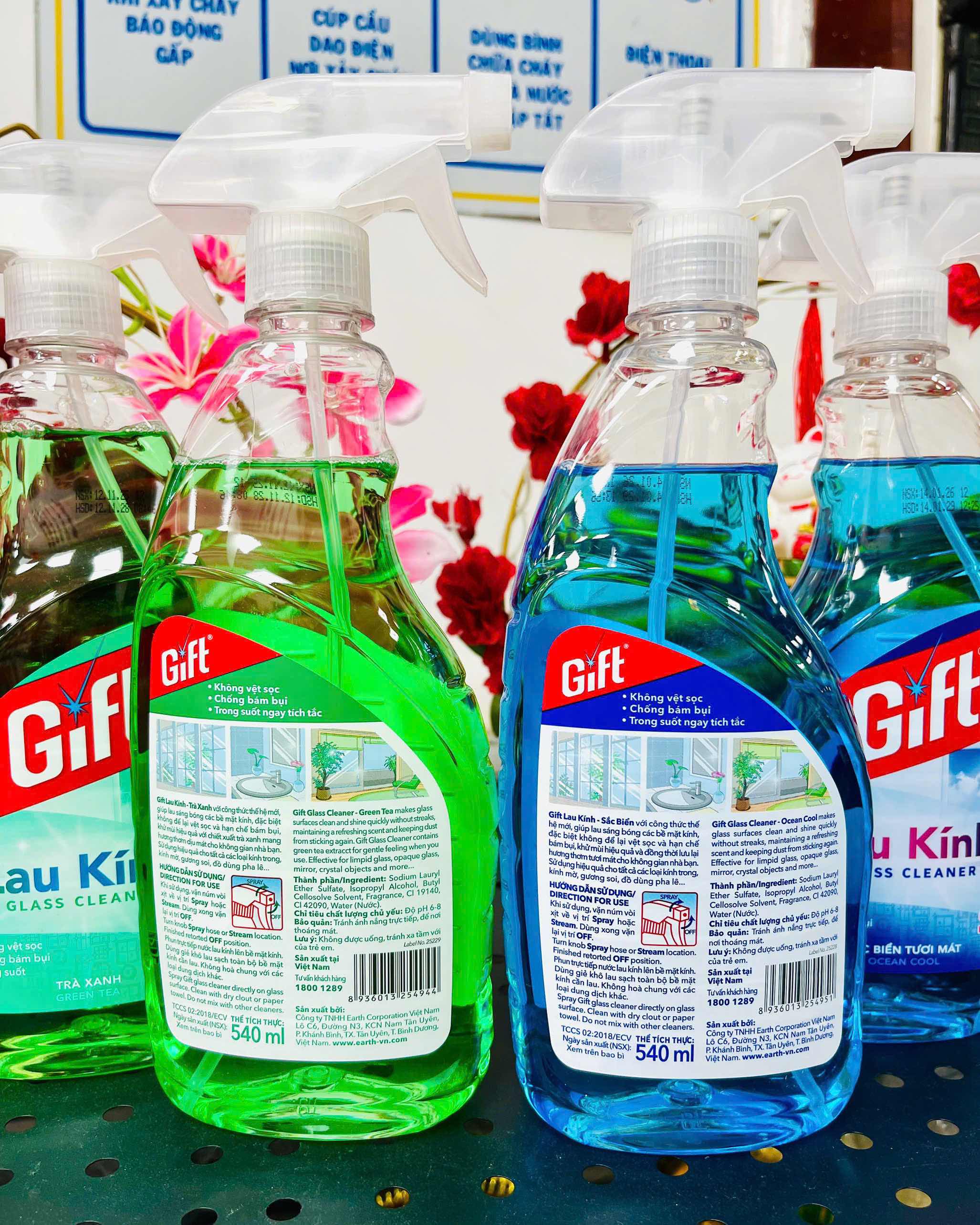 Nước Lau Kính Gift Hương Trà Xanh 540ml Chính Hãng (1) '