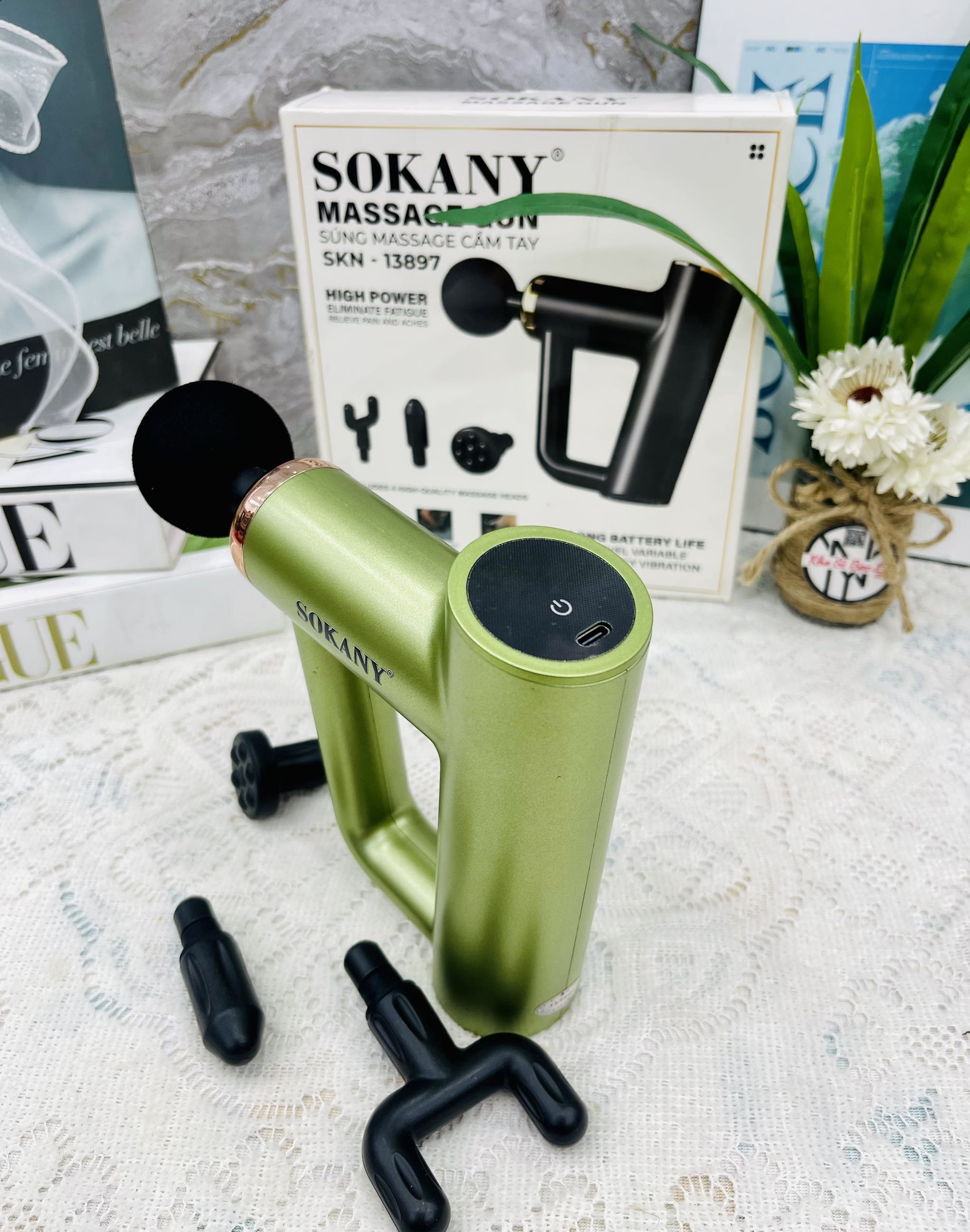 Súng Massage Cầm tay 4 Đầu SOKANY 14006 Chính Hãng (20)