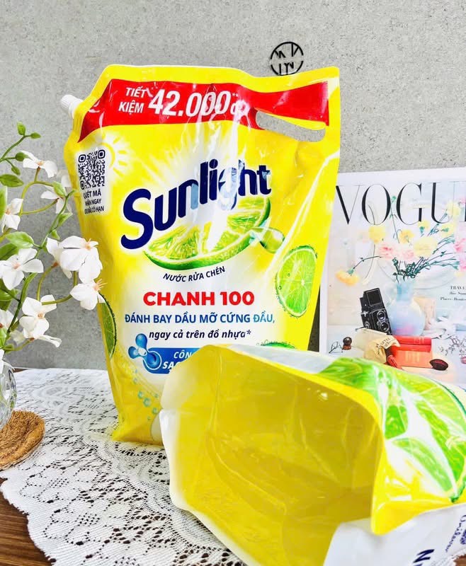 Túi Nước Rửa Chén SUNLIGHT 3,1Kg CHANH 100 Chính Hãng (Ko áp dụng giảm 10%) (4)