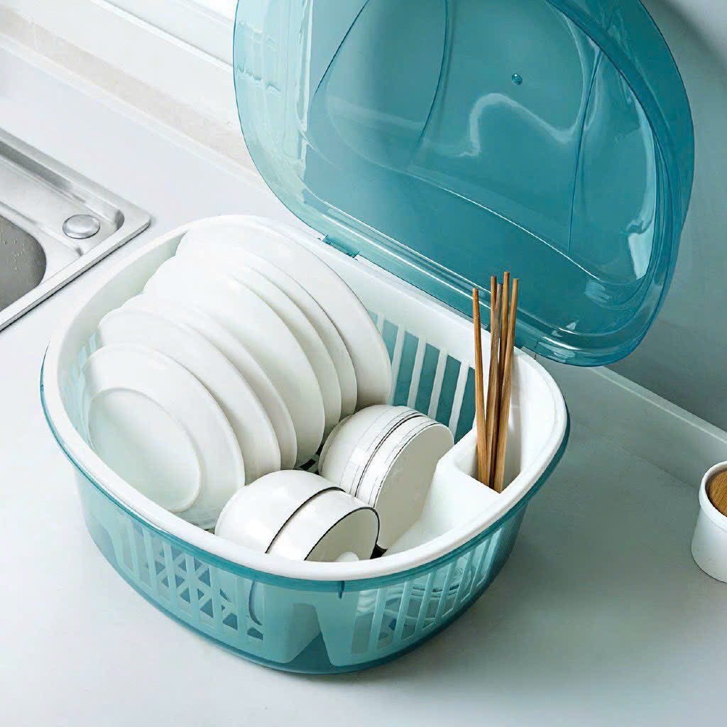 RỔ ÚP CHÉN CÓ NẮP ĐẬY TRONG SUỐT (7)