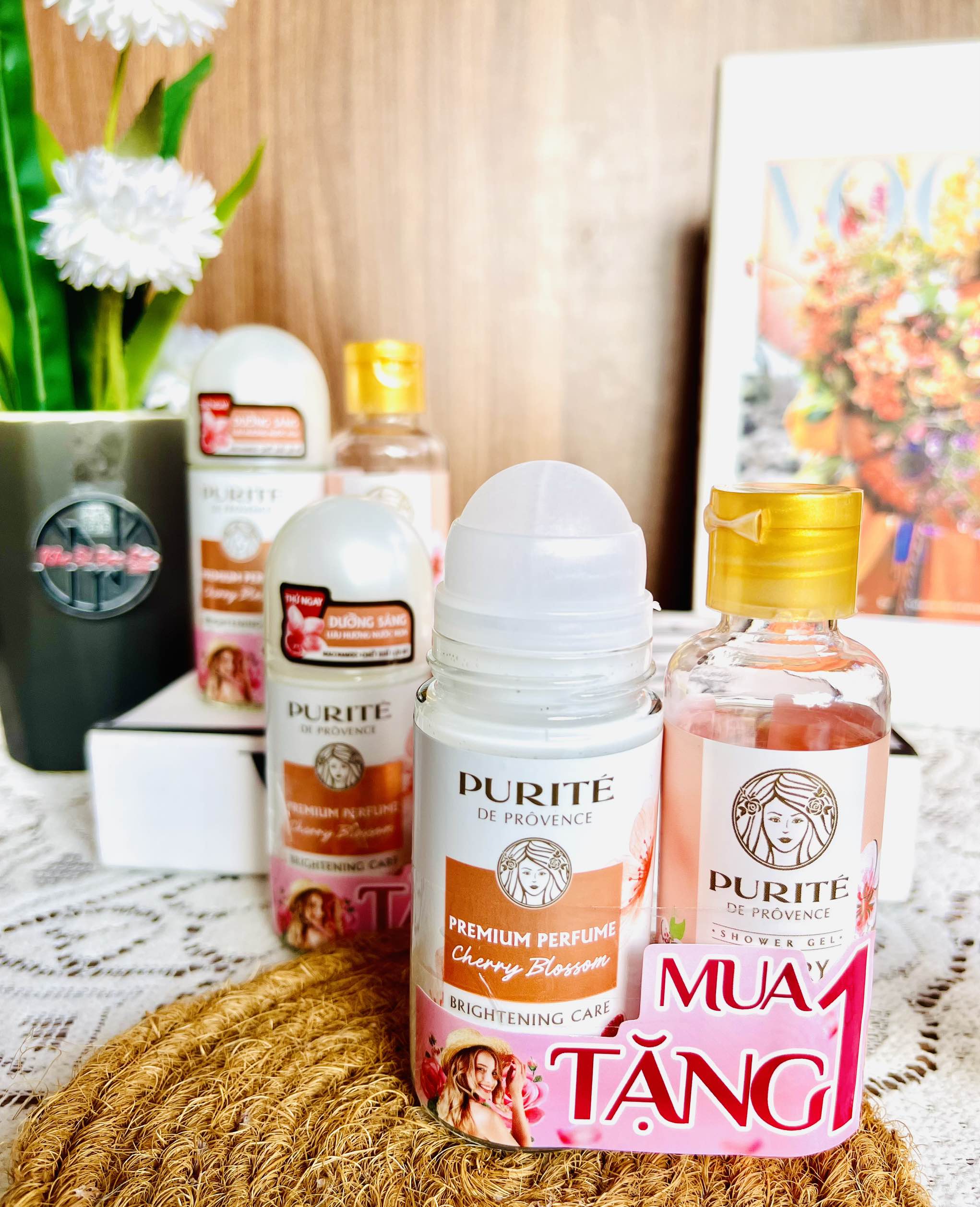 Lăn Khử Mùi PURITE Dưỡng Sáng Hương Hoa Hồng, Anh Đào, Mẫu Đơn 50ml TẶNG Chai 20ml (X-MEN)