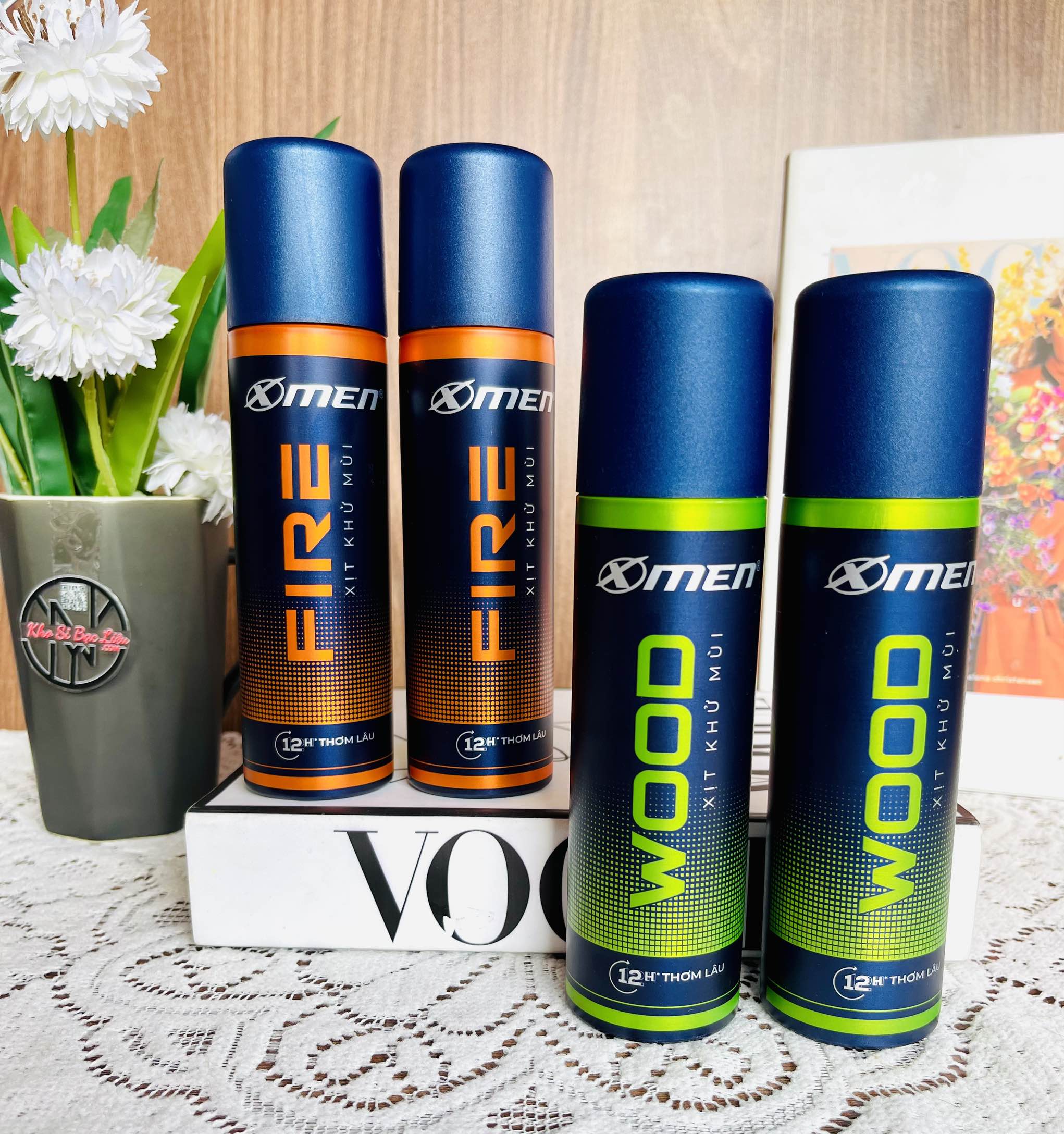 XỊT THƠM TOÀN THÂN, XỊT KHỬ MÙI X-MEN 12H (WOOD - FIRE) 140ml