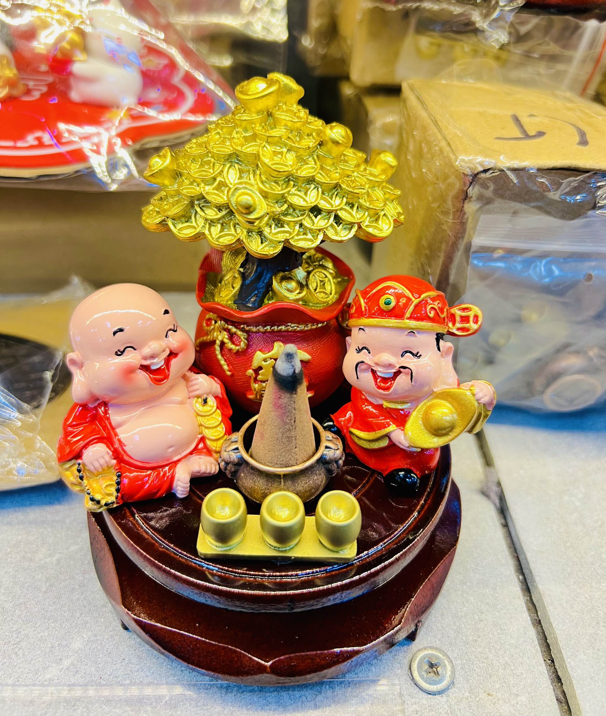 BỘ 6 MÓN TƯỢNG THẦN TÀI CÂY TIỀN VÀNG, LƯ CHUN VÀ ĐẾ, PHONG THUỶ TÀI LỘC MAY MẮN (10)