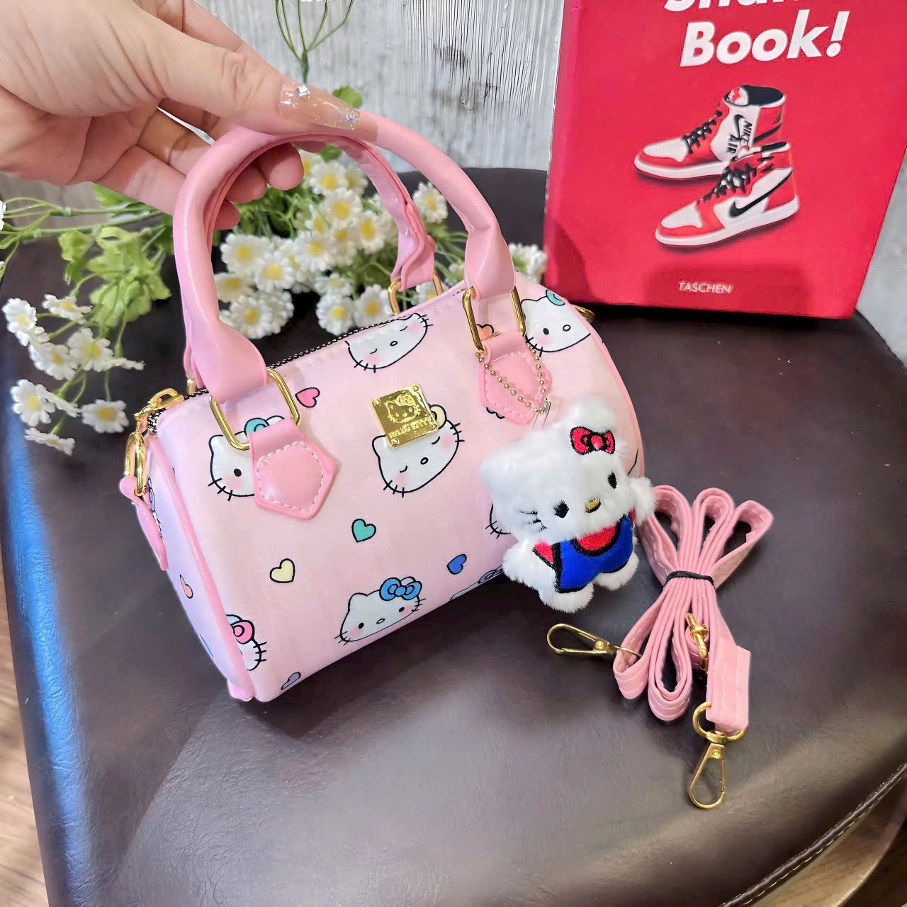 TÚI TRỐNG KITTY KÈM GẤU KITTY (10)