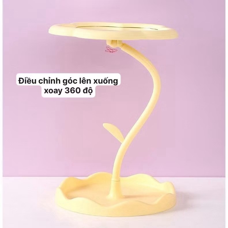 Gương Trang Điểm Mini Để Bàn Hình Bông Hoa (NHỎ)