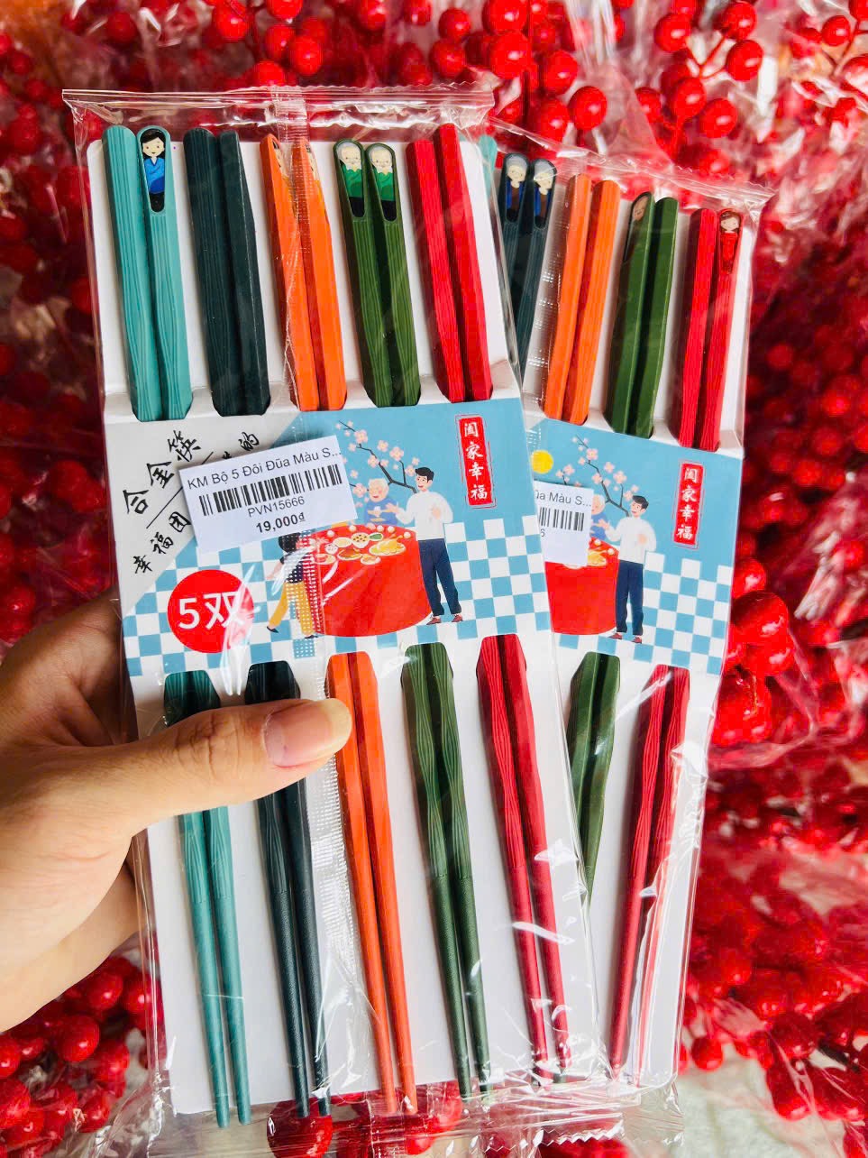 KM Bộ 5 Đôi Đũa Màu Sắc Hàng Nội Địa Loại 1 (2) '