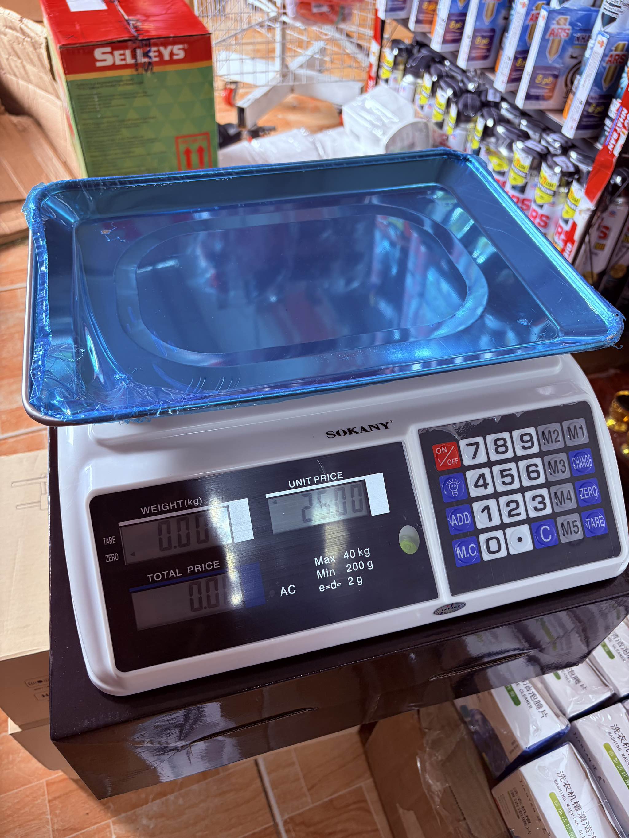 CÂN ĐIỆN TỬ TÍNH TIỀN 40KG ĐỂ BÀN SOKANY (30)