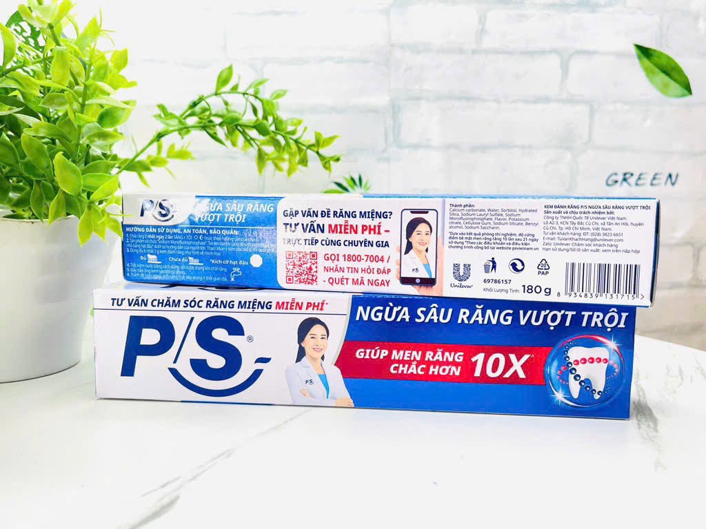 "KEM ĐÁNH RĂNG P/S NGĂN NGỪA SÂU RĂNG VƯỢT TRỘI 180g CHÍNH HÃNG ( KO ÁP DỤNG CT GIẢM 10% CỦA TTĐ) (1) '
