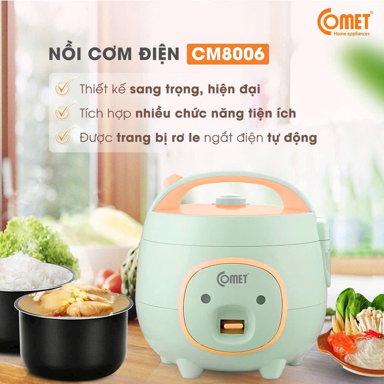 NỒI CƠM ĐIỆN COMET CM8006 0.8L CHÍNH HÃNG (20)