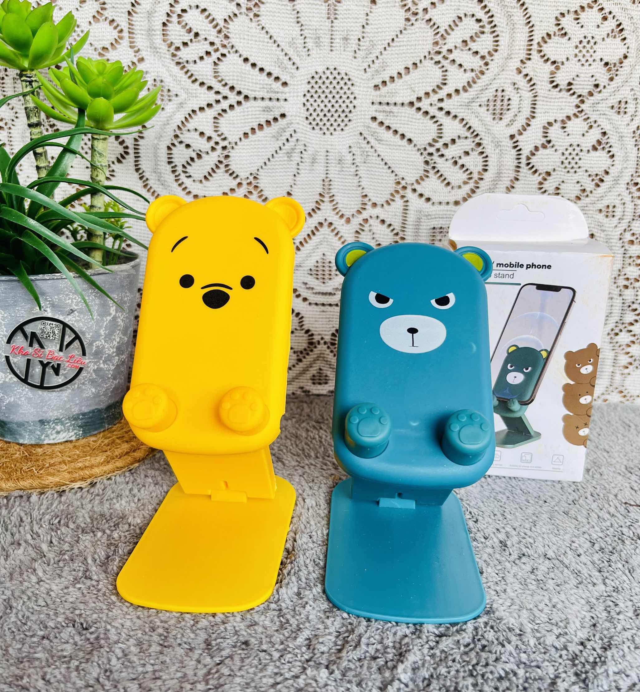 Giá đỡ điện thoại silicon chống trượt hình thú (2) '