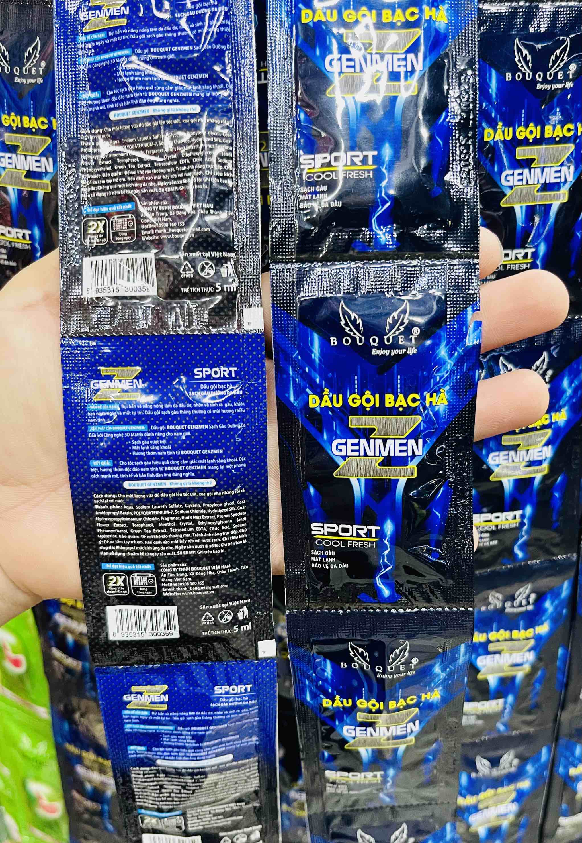 DẦU GỘI BẠC HÀ, DÂY 12GÓI BOUQUEET CHO NAM
