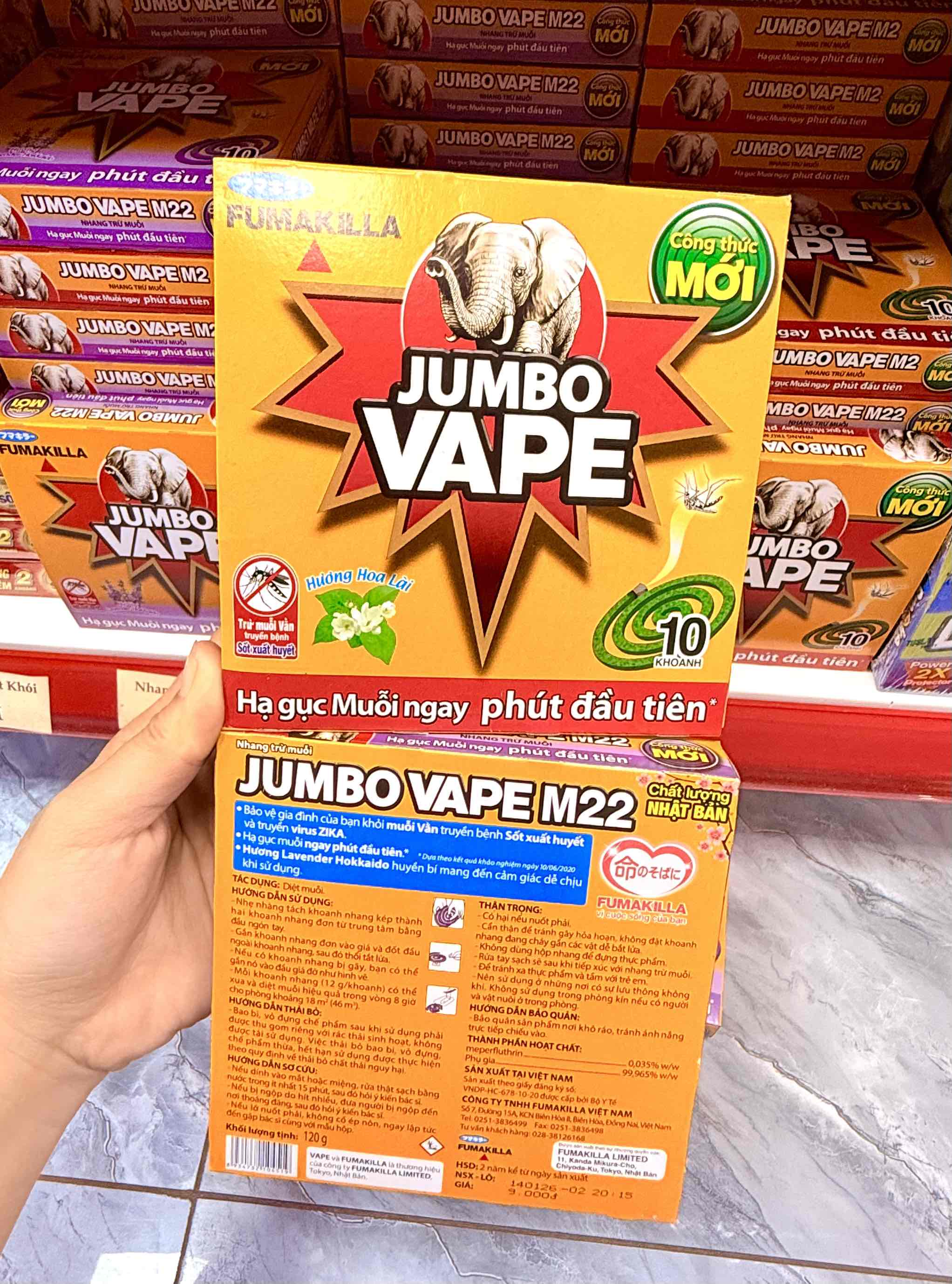 HỘP NHANG MUỖI JUMB VAPE VÀNG 10 KHOANH (1)